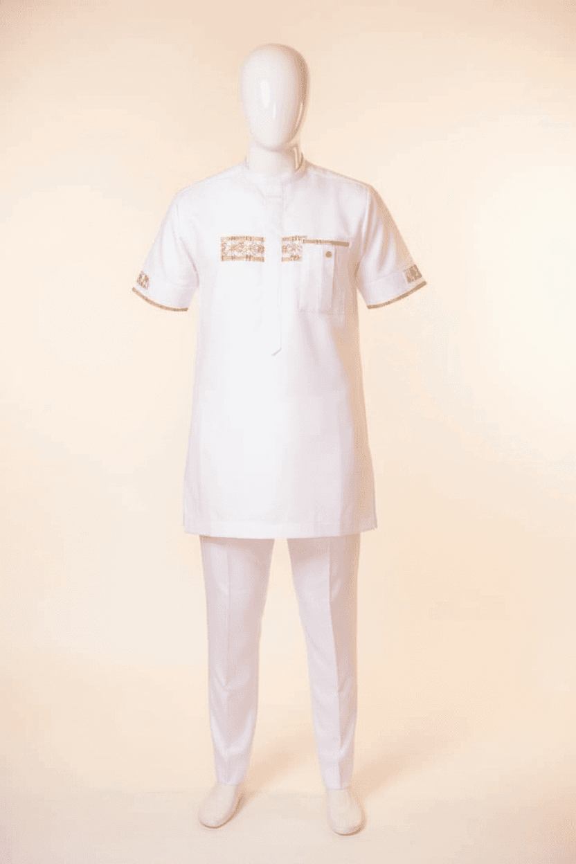 Crisp White Cotton Two-Piece Set