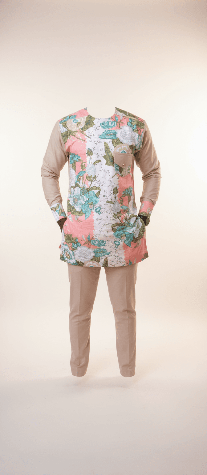 Men's Floral Ankara Two-Piece Set